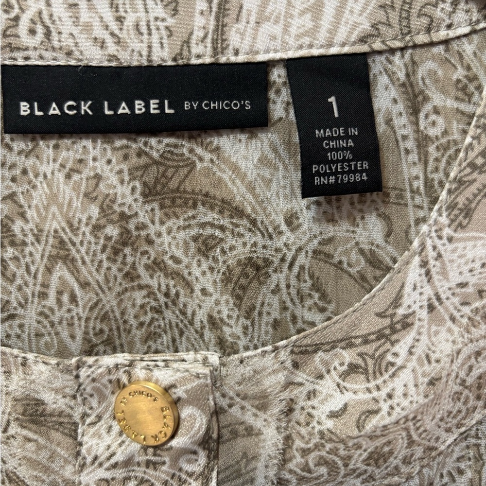 Chico’s Black Label Lightweight Snap Front Short Jacket Size Medium Chico’s 1 - Picture 2 of 6